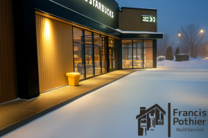 Déneigement commercial à la pelle