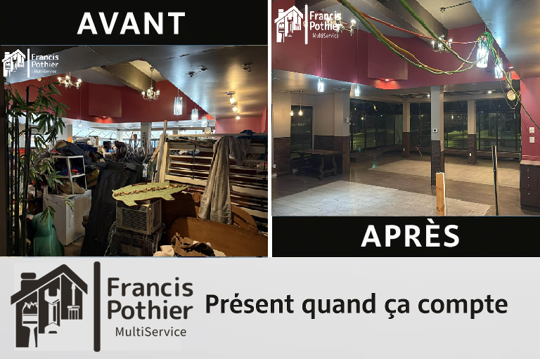 Avant et après désencombrement complet d’un immeuble à Shawinigan